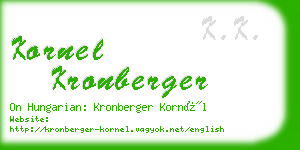 kornel kronberger business card